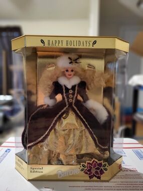 Barbie Happy Holidays Collector Doll - Burgundy & Gold